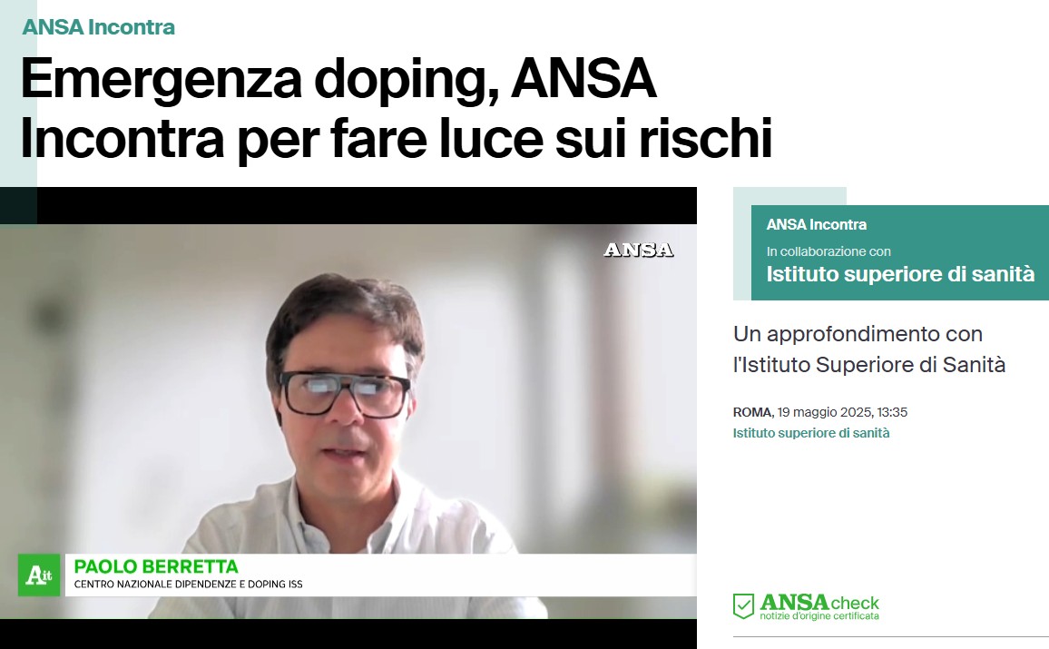 intervista a Paolo Berretta Primo Ricercare ISS - Campagna antidoping dell’Istituto Superiore di Sanità dedicata a giovani, sport e uso consapevole degli integratori