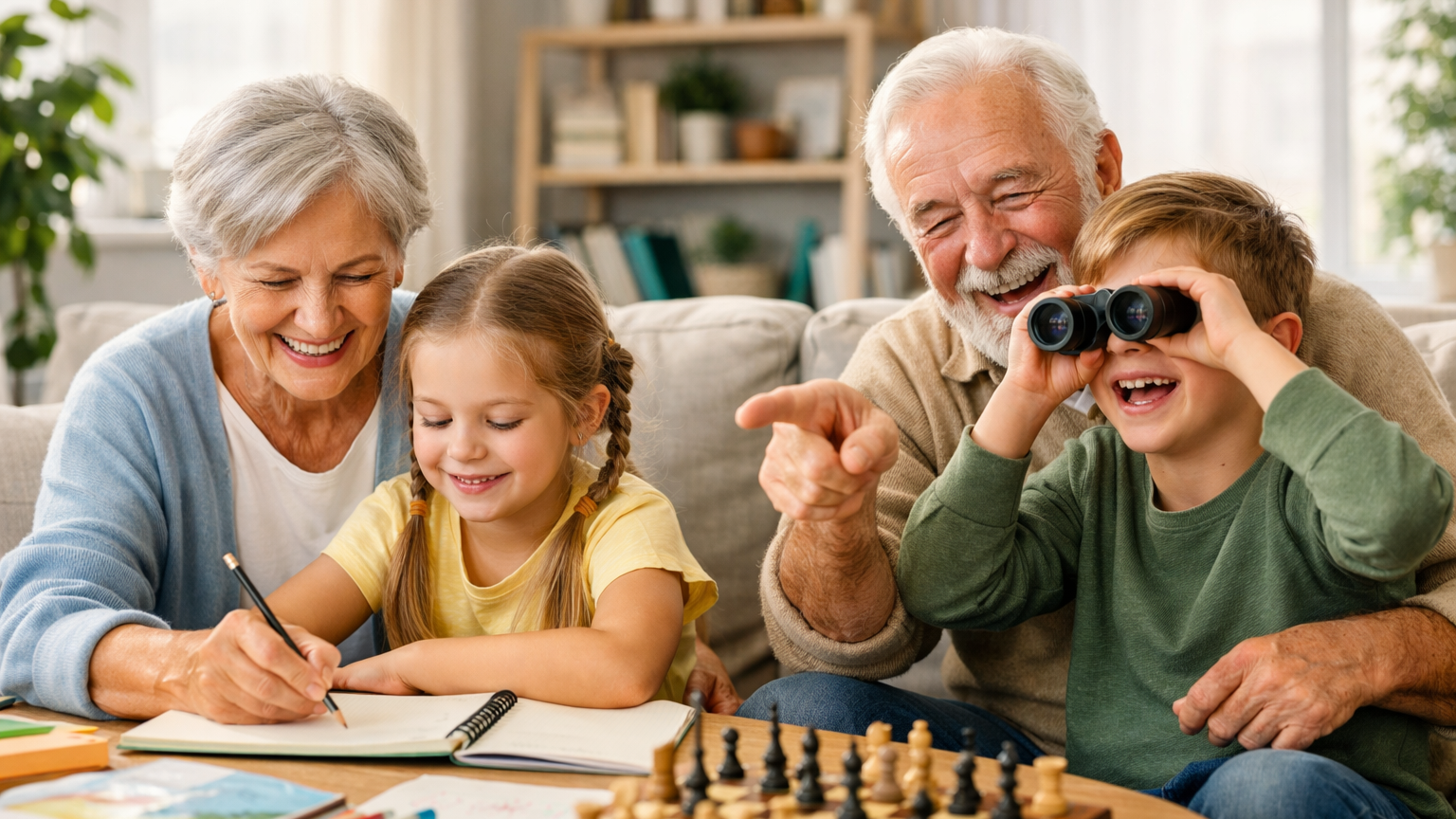 Interazione nonni/nipoti e cervello attivo