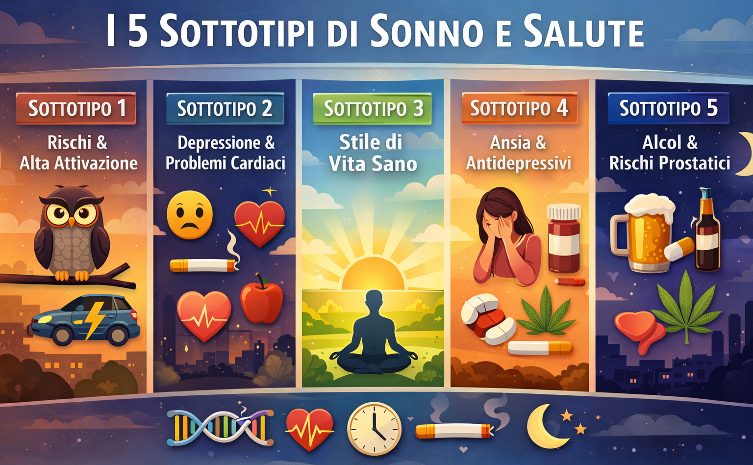 Salute e stili di vita: 5 profili sonno