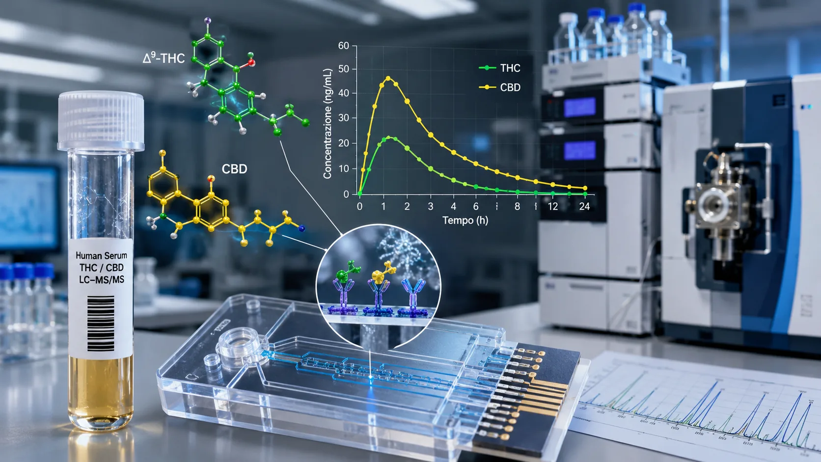 Monitoraggio di THC e CBD nel siero umano mediante biosensori e tecniche LC-MS/MS per applicazioni cliniche e di ricerca
