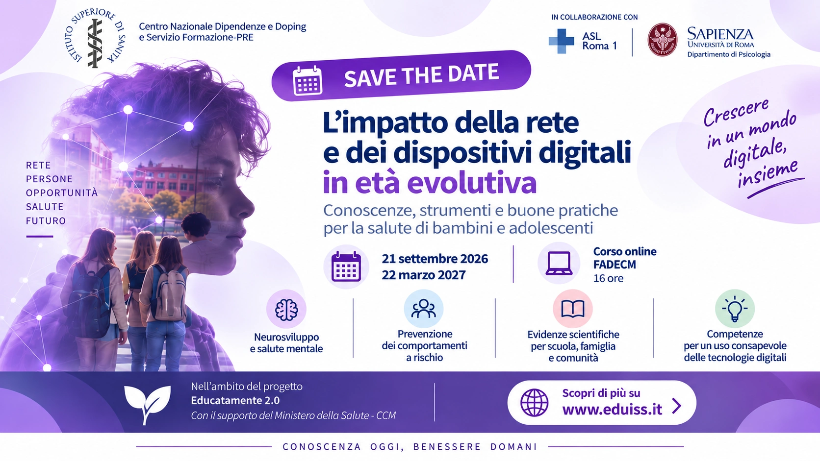 Corso FAD ISS sull’impatto della rete e dei dispositivi digitali in età evolutiva. Scientifica composta da Paolo Berretta, Chiara Fraioli e Claudia Mortali, del Centro Nazionale Dipendenze e Doping dell’ISS. Paolo Berretta docente dell'unità di apprendimento 2.