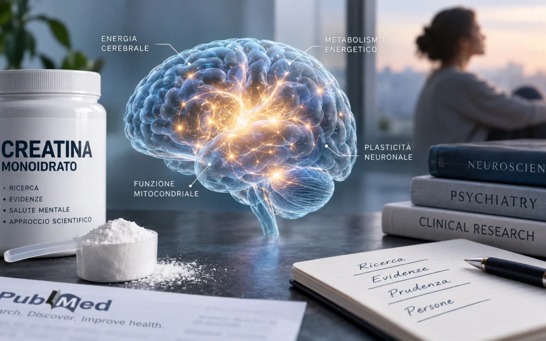 Rappresentazione del cervello e della bioenergetica studiata nella ricerca su creatina e depressione