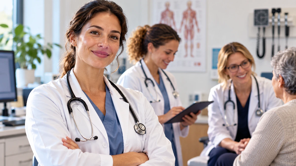 Mediche statunitensi in un contesto clinico di primary care, simbolo della crescente presenza femminile tra i Doctors of Osteopathic Medicine