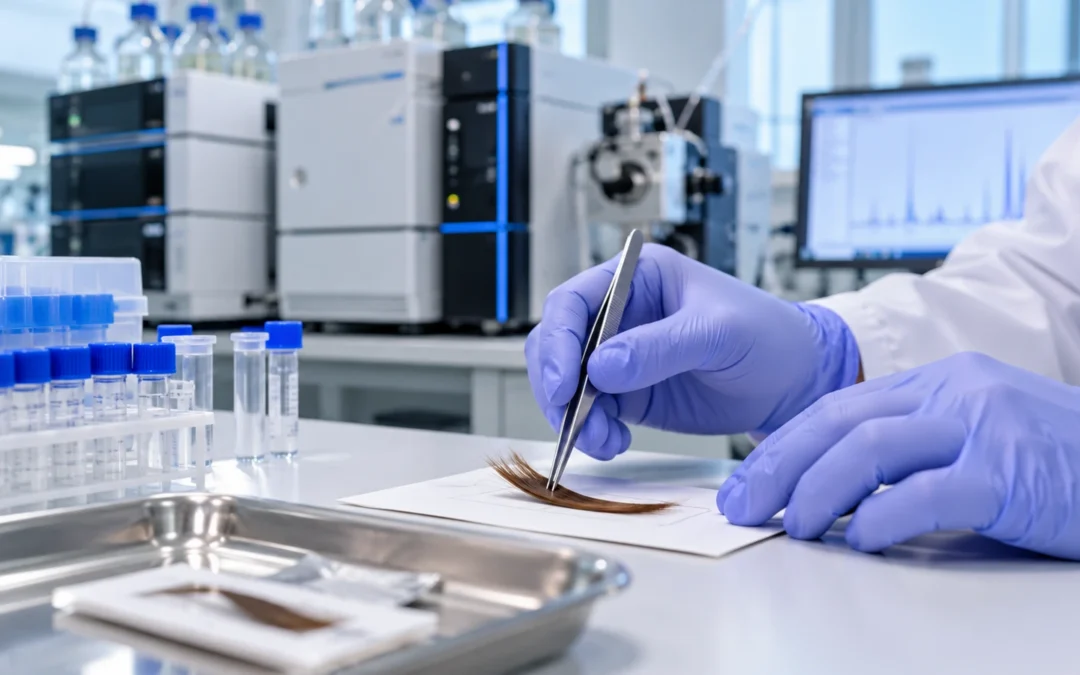 Preparazione di un campione di capelli in laboratorio per l’analisi tossicologica dell’EtG