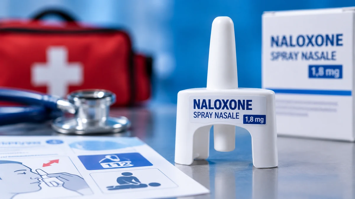 Spray nasale di naloxone per il trattamento di emergenza dell'overdose da oppioidi.